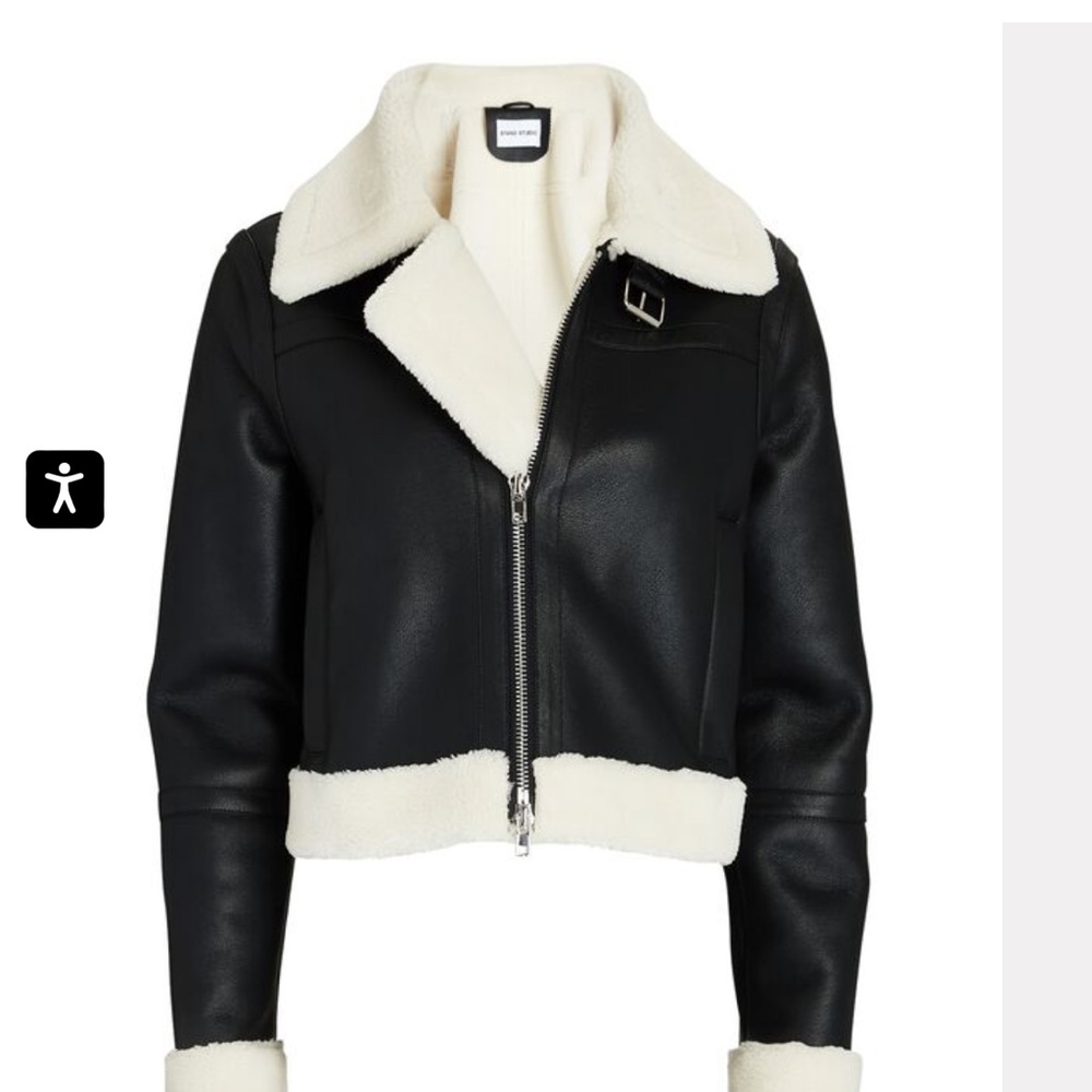 Stand Studio Cropped Faux Shearling Jacket